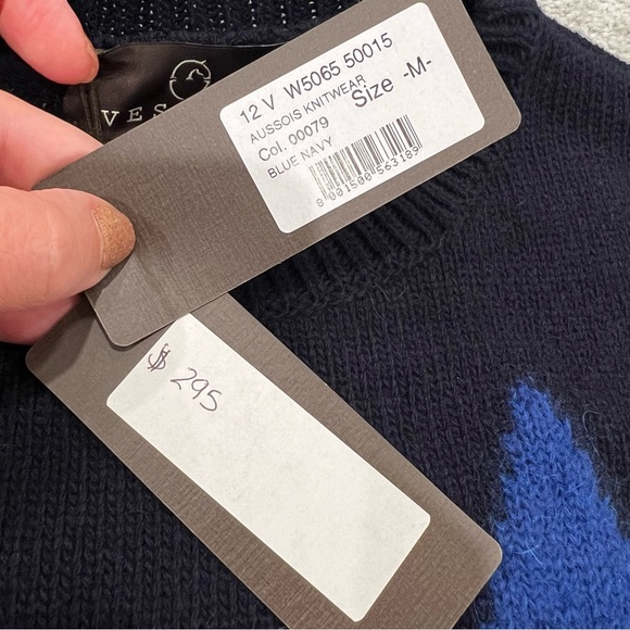 Vestrum Italy NWT 100% Wool Sweater Women’s Sz M Navy - Picture 6 of 13